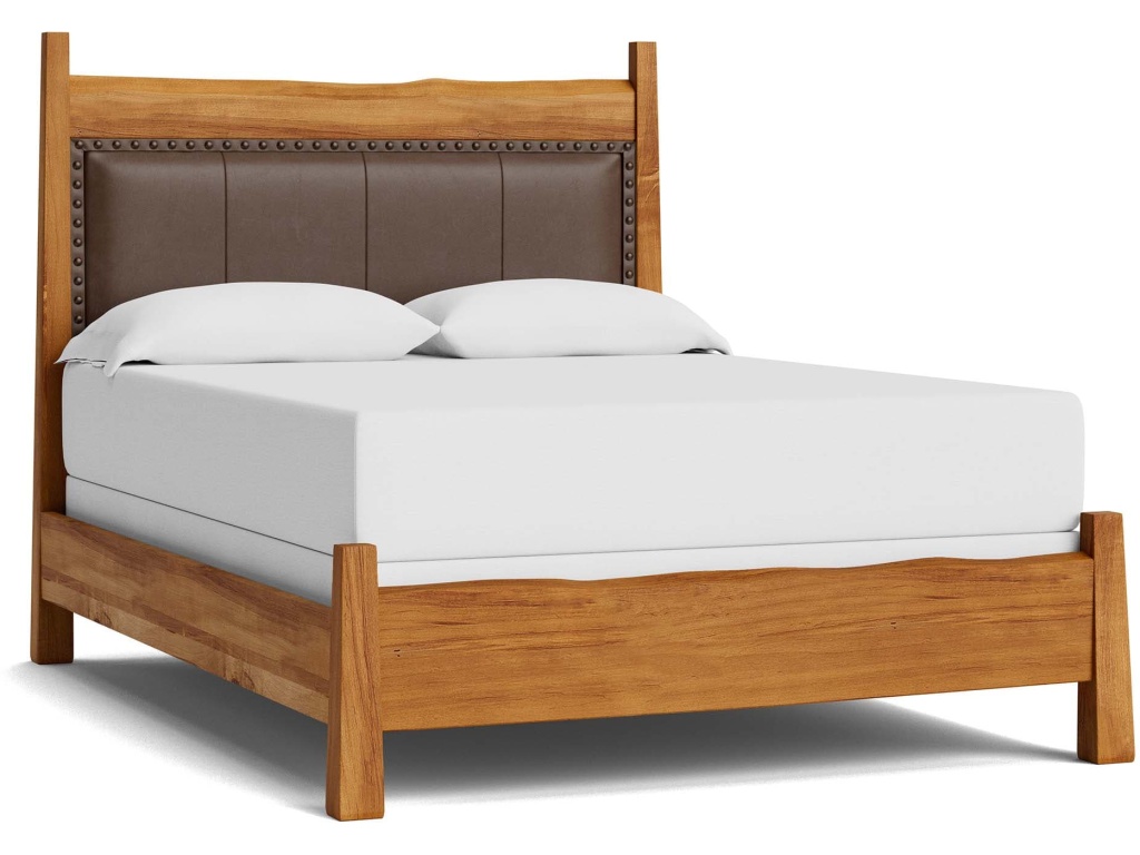 Heritage Live Edge Leather Upholstered Bed