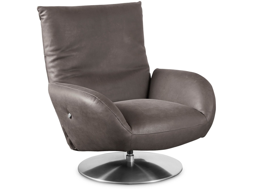 Ranlo Leather Swivel Arm Chair