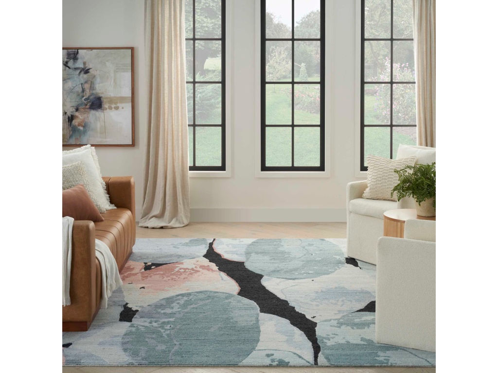 Silk Shadows SHA25 Blue Pink Area Rug