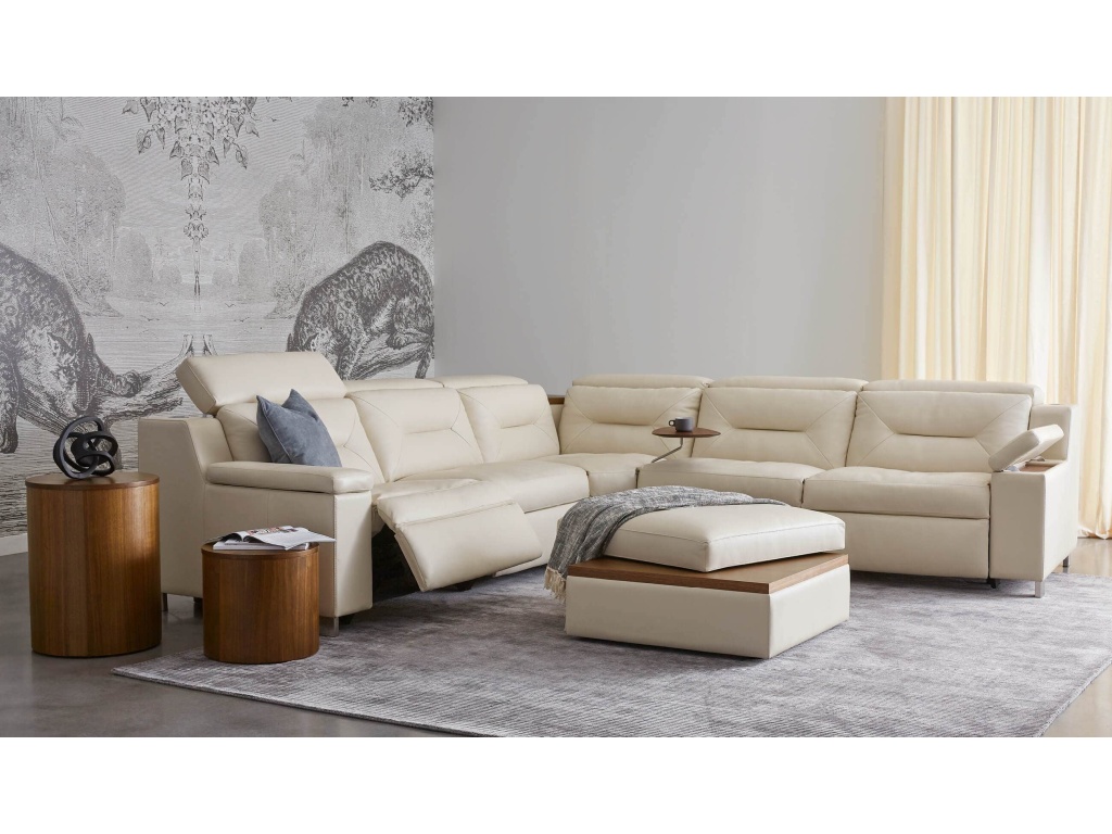 Apex 4-Seat L-Sectional with Storage and Three Double Power Recliners (Wide seats)